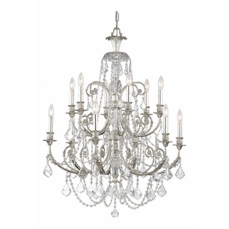 Crystorama Six Light Olde Silver Up Chandelier 5119-OS-CL-SAQ